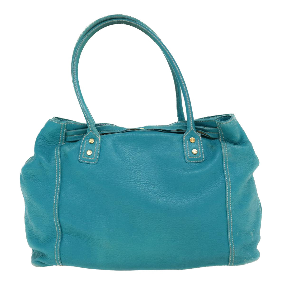 CELINE Shoulder Bag Leather Light Blue Auth im428 - 0