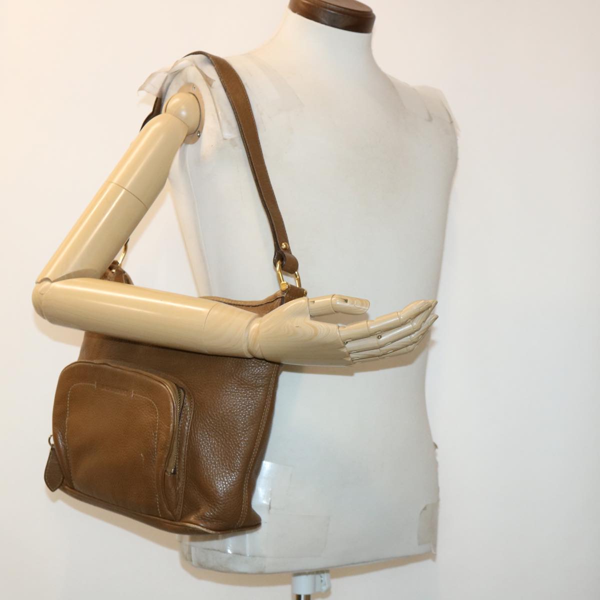 BURBERRY Shoulder Bag Leather Brown Auth im436