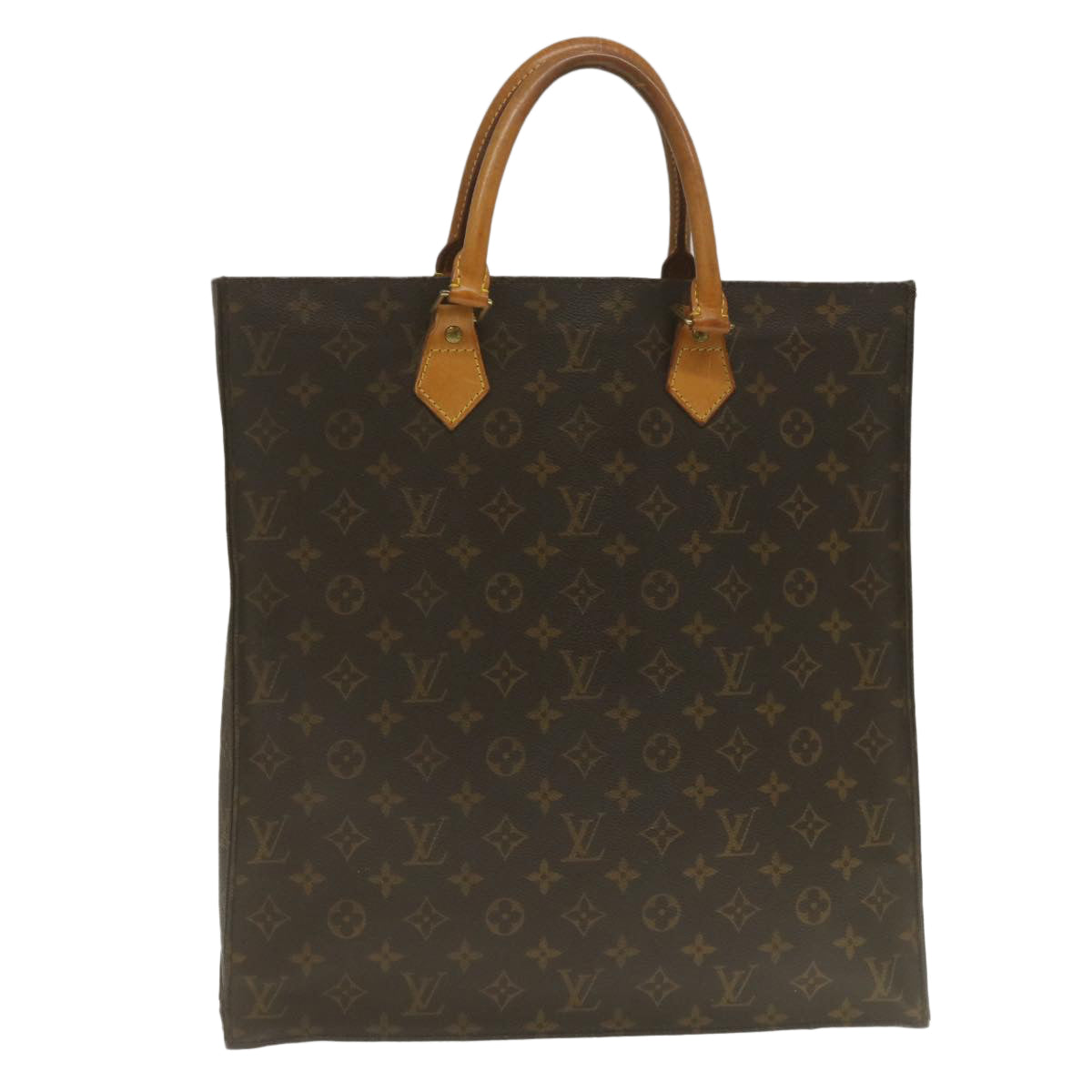 LOUIS VUITTON Monogram Sac Plat Hand Bag M51140 LV Auth jk1106