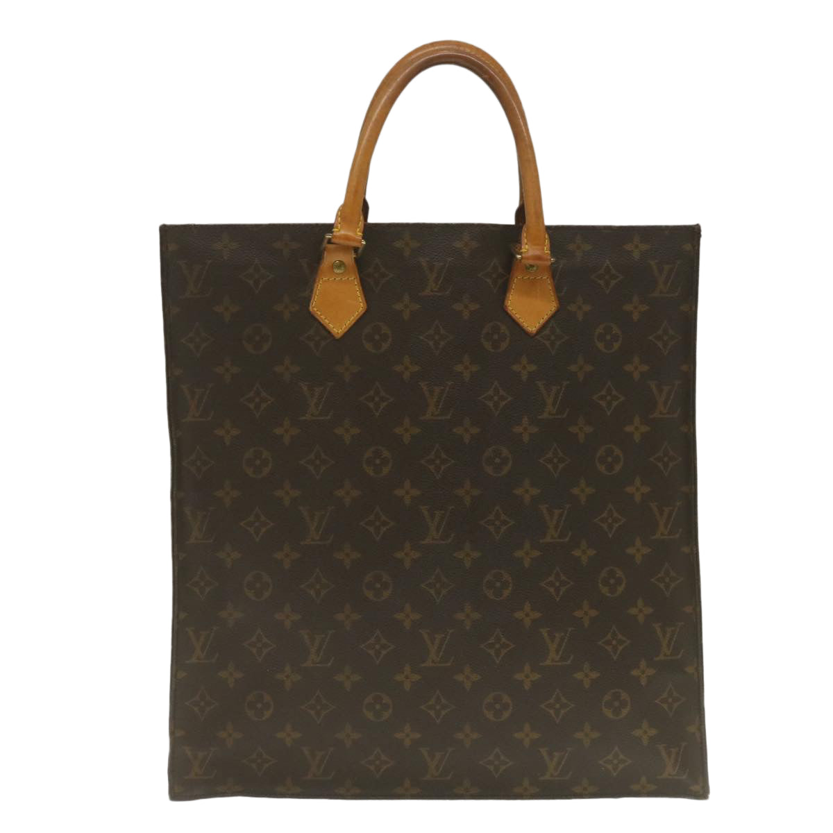 LOUIS VUITTON Monogram Sac Plat Hand Bag M51140 LV Auth jk1106