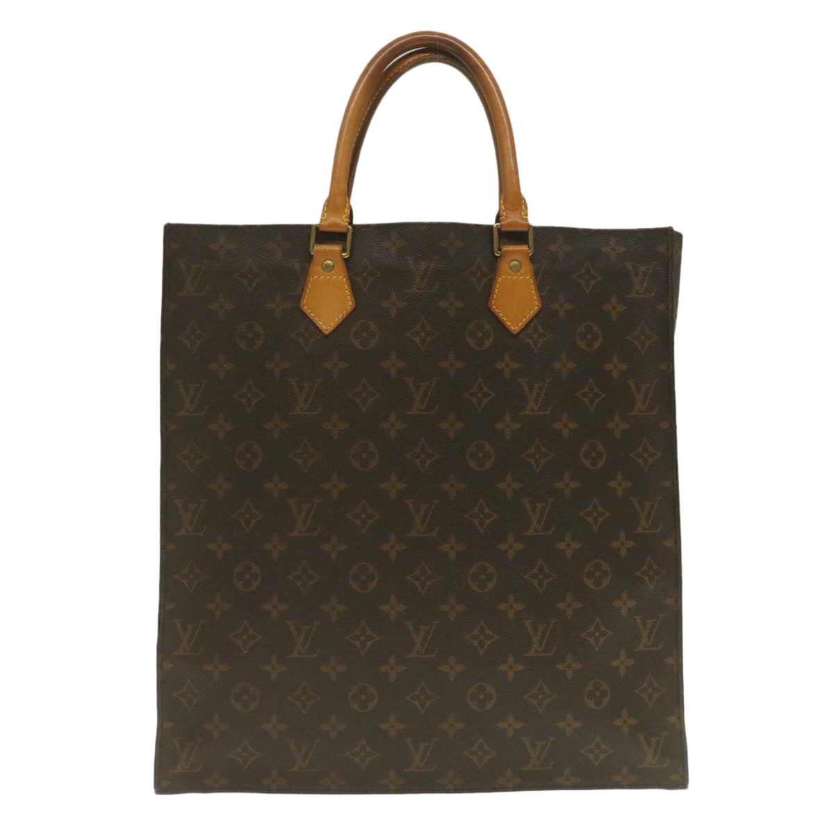 LOUIS VUITTON Monogram Sac Plat Hand Bag M51140 LV Auth jk1106