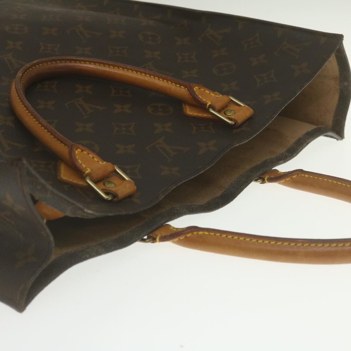 LOUIS VUITTON Monogram Sac Plat Hand Bag M51140 LV Auth jk1106