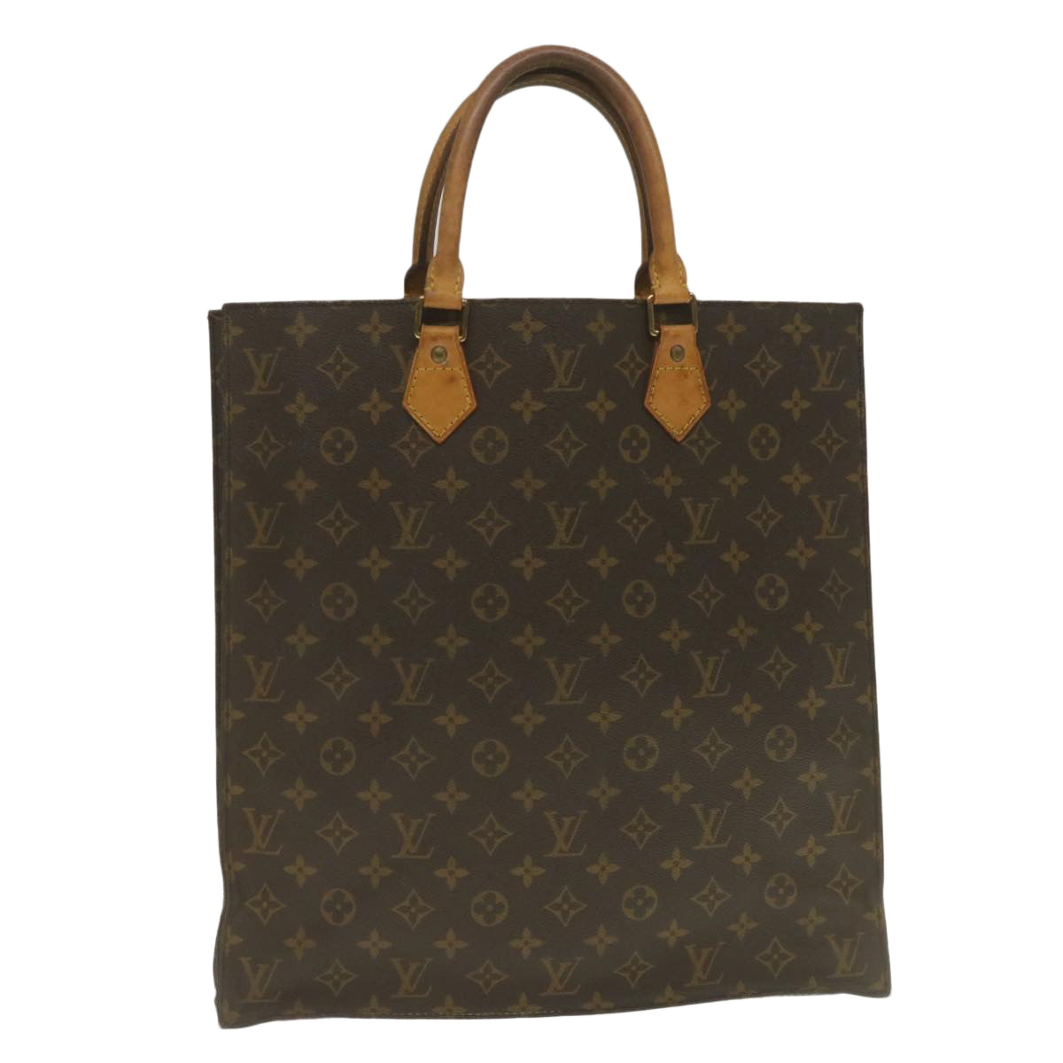 LOUIS VUITTON Monogram Sac Plat Hand Bag M51140 LV Auth jk1107