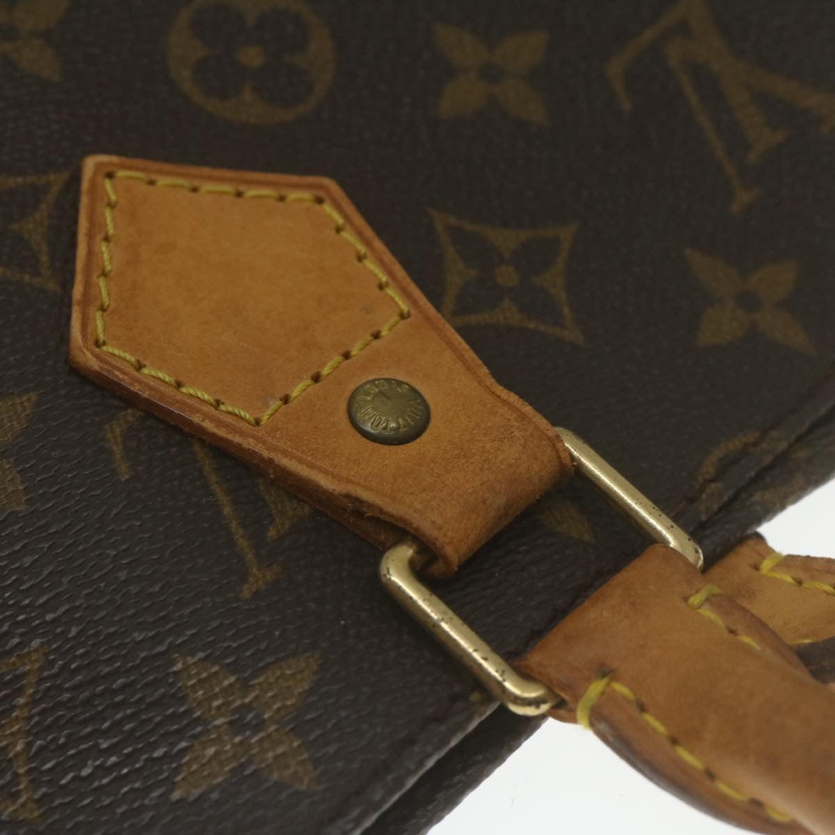 LOUIS VUITTON Monogram Sac Plat Hand Bag M51140 LV Auth jk1107