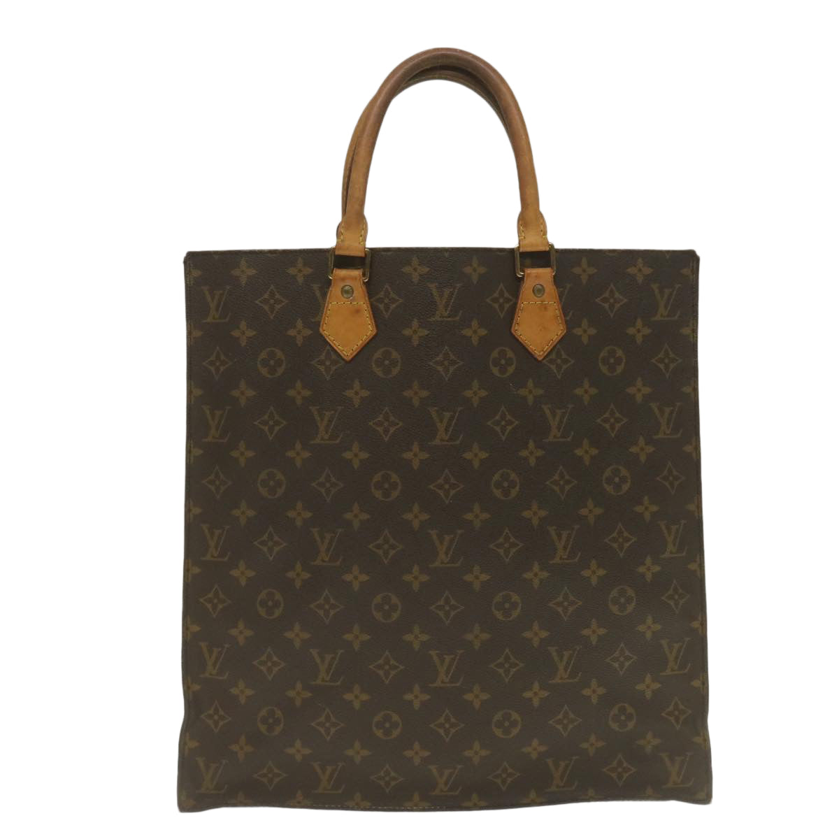 LOUIS VUITTON Monogram Sac Plat Hand Bag M51140 LV Auth jk1107