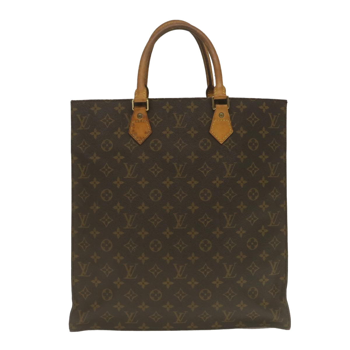 LOUIS VUITTON Monogram Sac Plat Hand Bag M51140 LV Auth jk1107