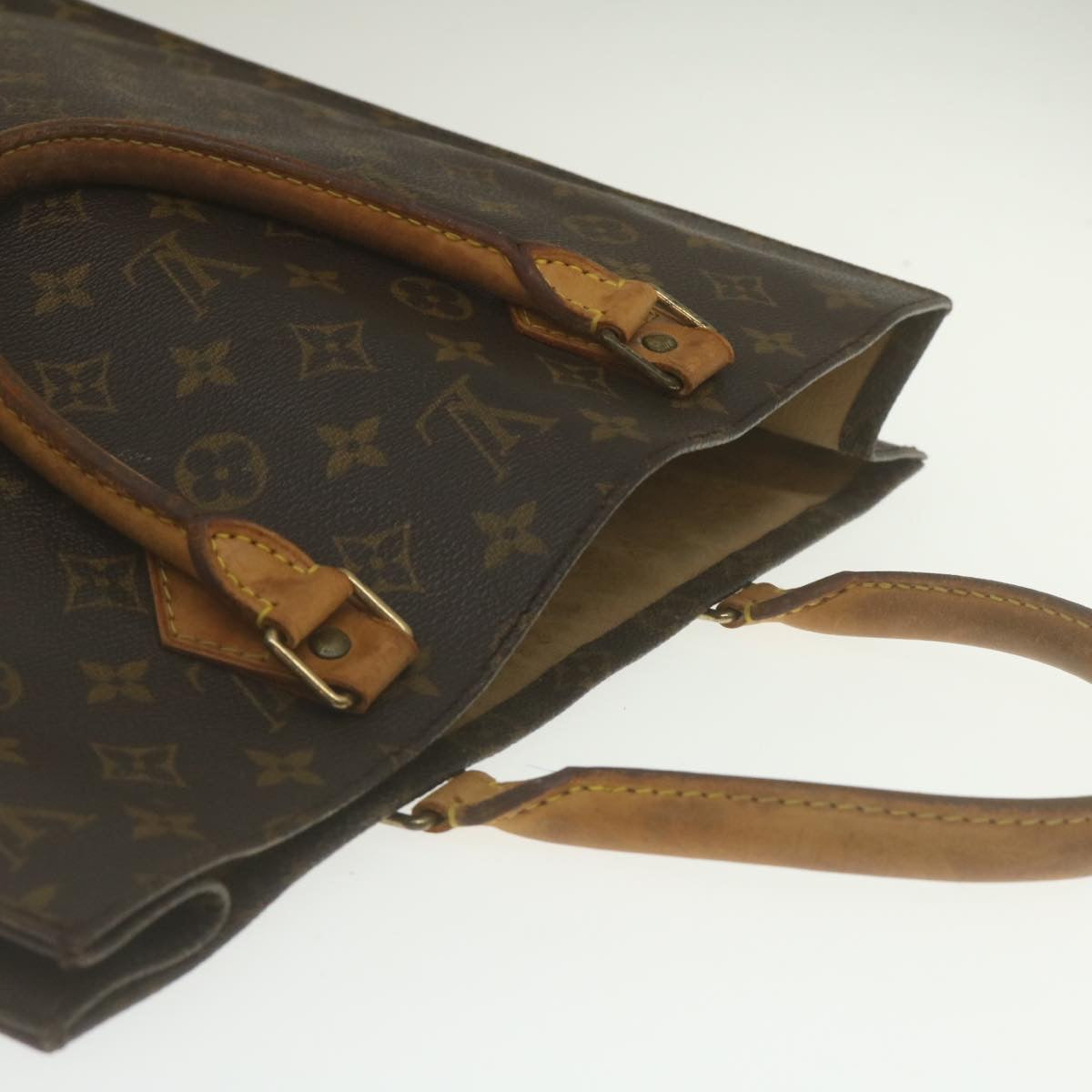 LOUIS VUITTON Monogram Sac Plat Hand Bag M51140 LV Auth jk1107