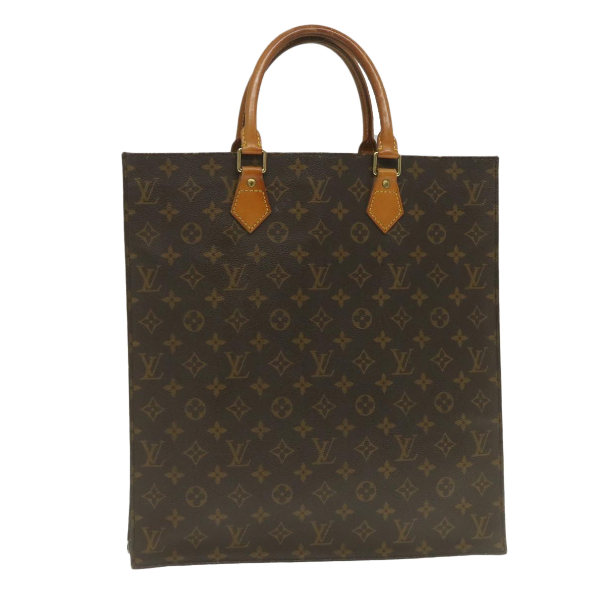 LOUIS VUITTON Monogram Sac Plat Hand Bag M51140 LV Auth jk1109