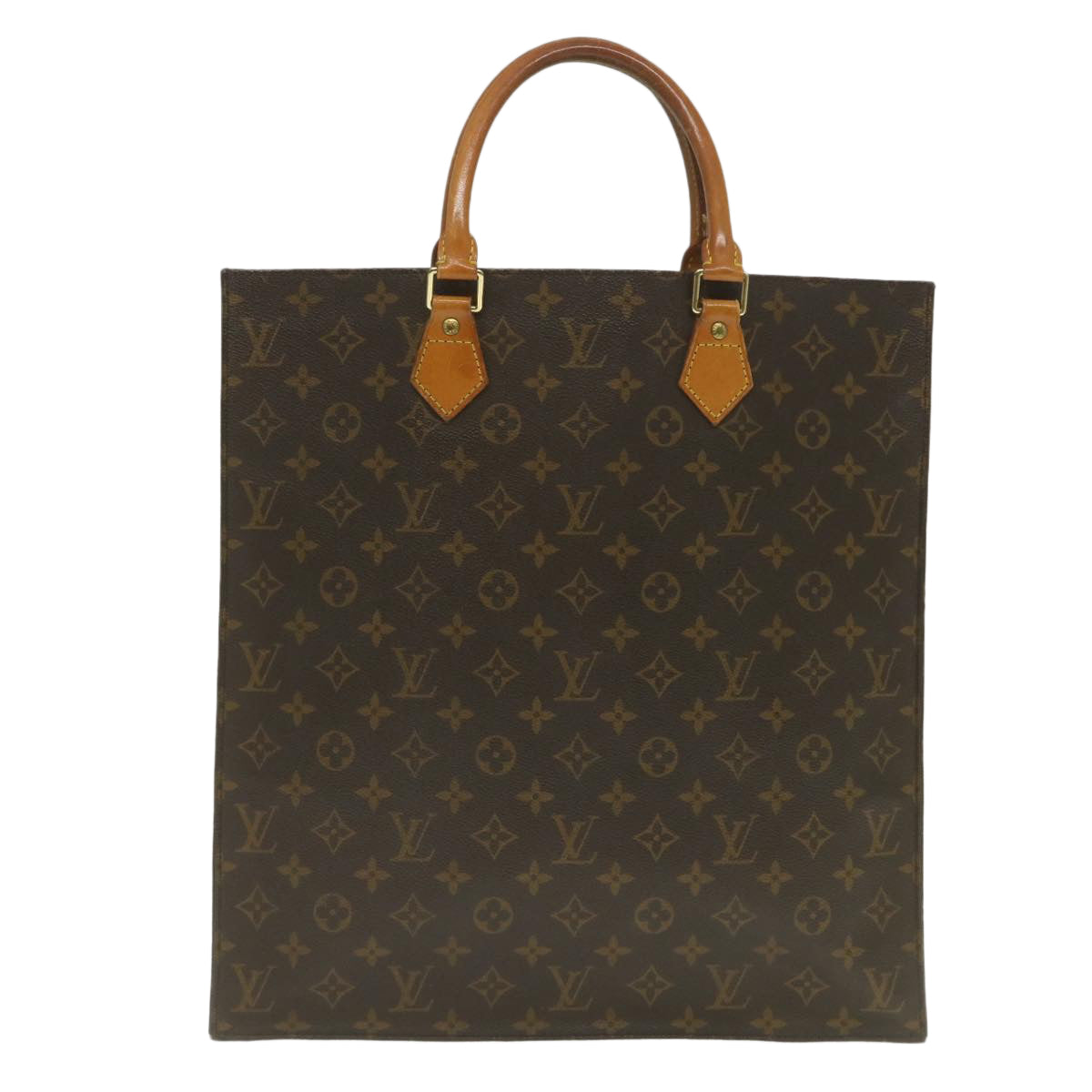 LOUIS VUITTON Monogram Sac Plat Hand Bag M51140 LV Auth jk1109