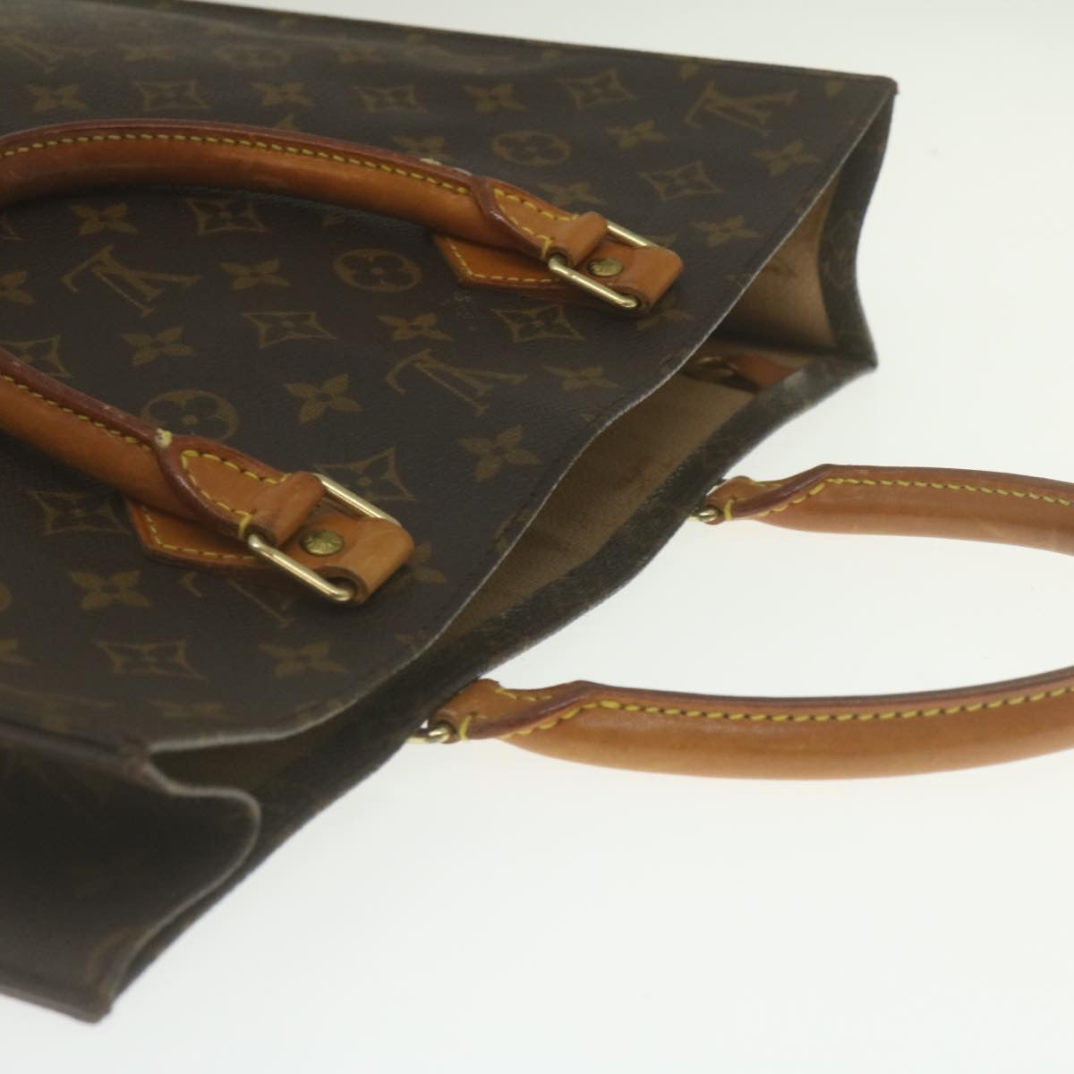 LOUIS VUITTON Monogram Sac Plat Hand Bag M51140 LV Auth jk1109