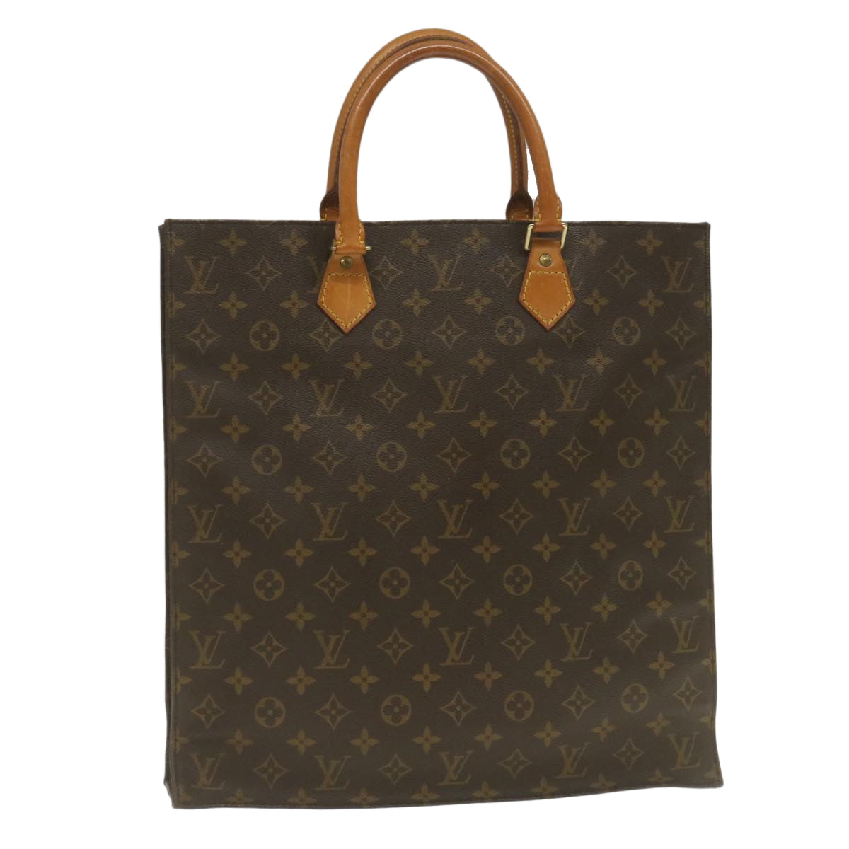 LOUIS VUITTON Monogram Sac Plat Hand Bag M51140 LV Auth jk1110