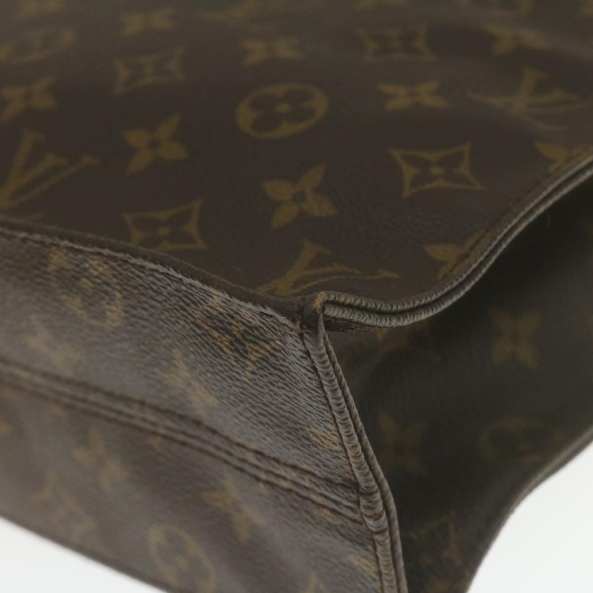 LOUIS VUITTON Monogram Sac Plat Hand Bag M51140 LV Auth jk1110