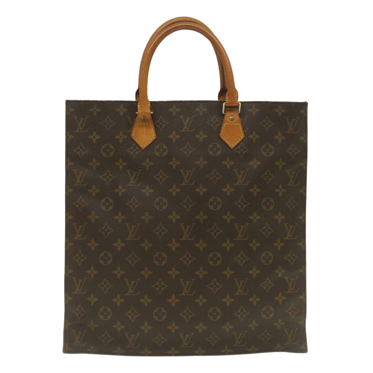 LOUIS VUITTON Monogram Sac Plat Hand Bag M51140 LV Auth jk1110