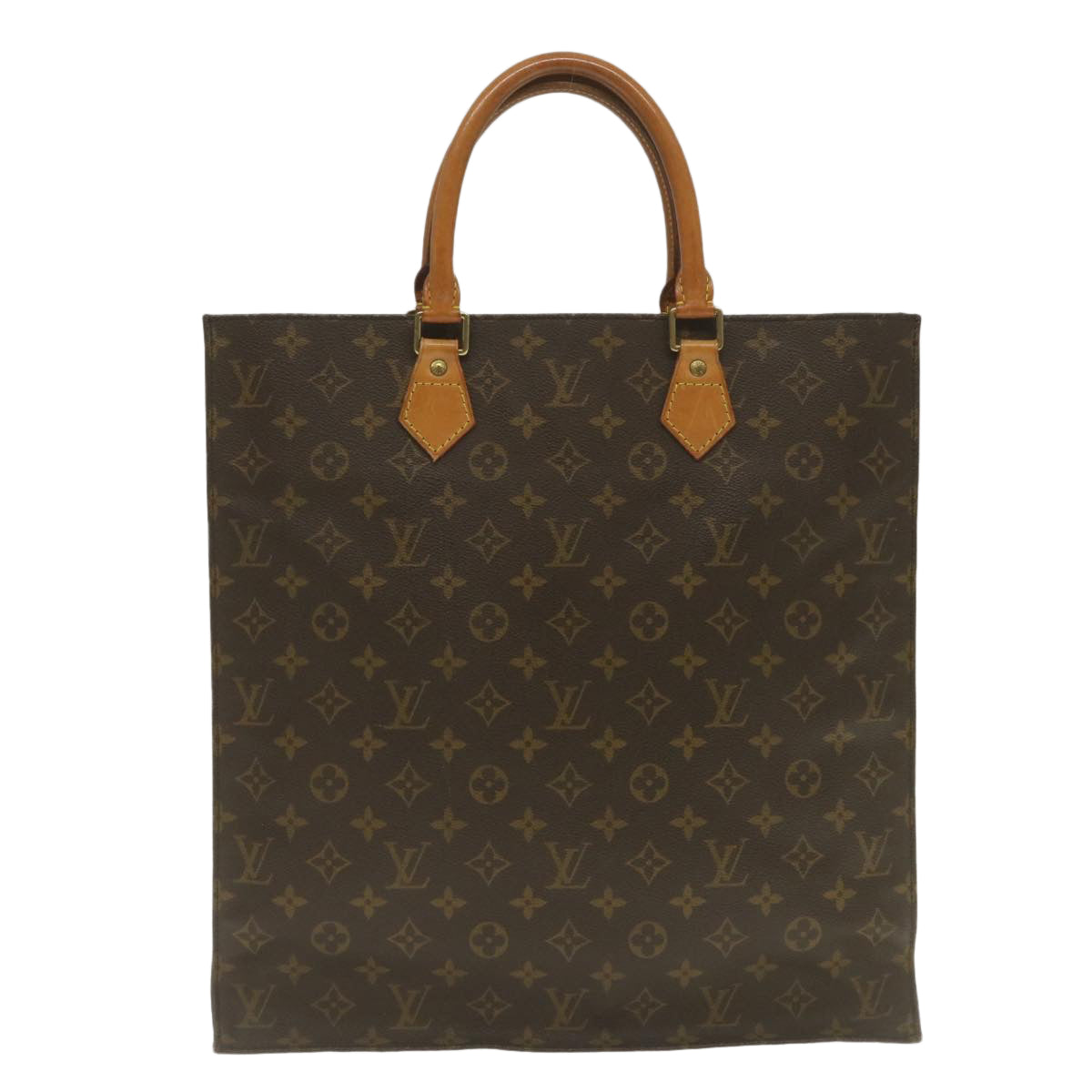 LOUIS VUITTON Monogram Sac Plat Hand Bag M51140 LV Auth jk1110