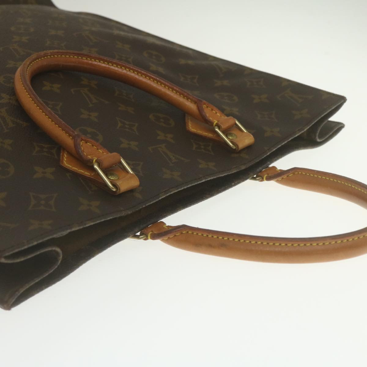 LOUIS VUITTON Monogram Sac Plat Hand Bag M51140 LV Auth jk1110