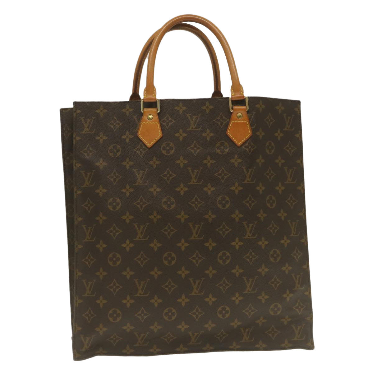 LOUIS VUITTON Monogram Sac Plat Hand Bag M51140 LV Auth jk1111