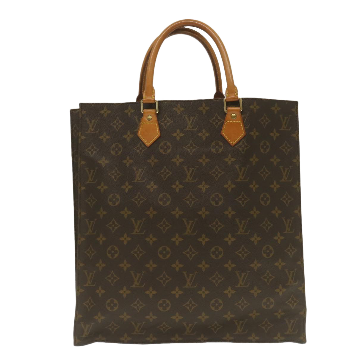 LOUIS VUITTON Monogram Sac Plat Hand Bag M51140 LV Auth jk1111