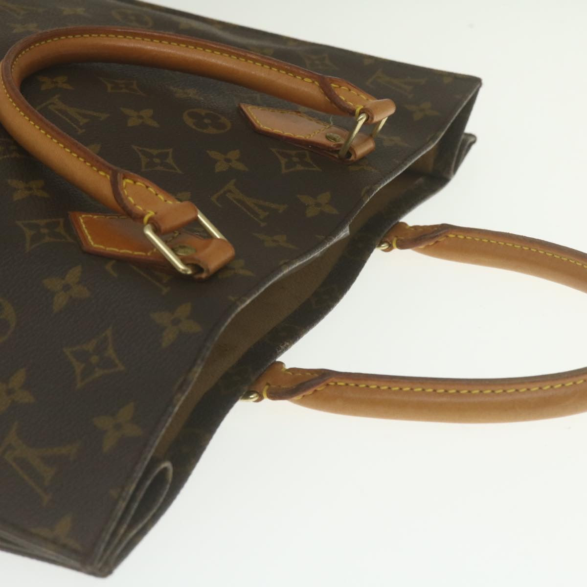 LOUIS VUITTON Monogram Sac Plat Hand Bag M51140 LV Auth jk1111