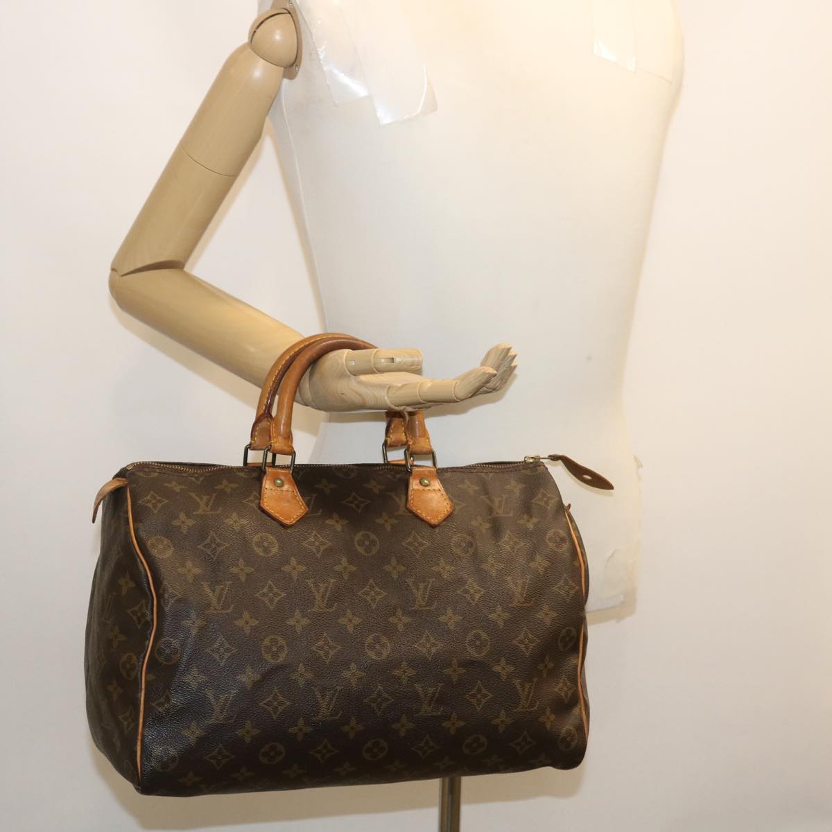 LOUIS VUITTON Monogram Speedy 35 Hand Bag M41524 LV Auth jk1150