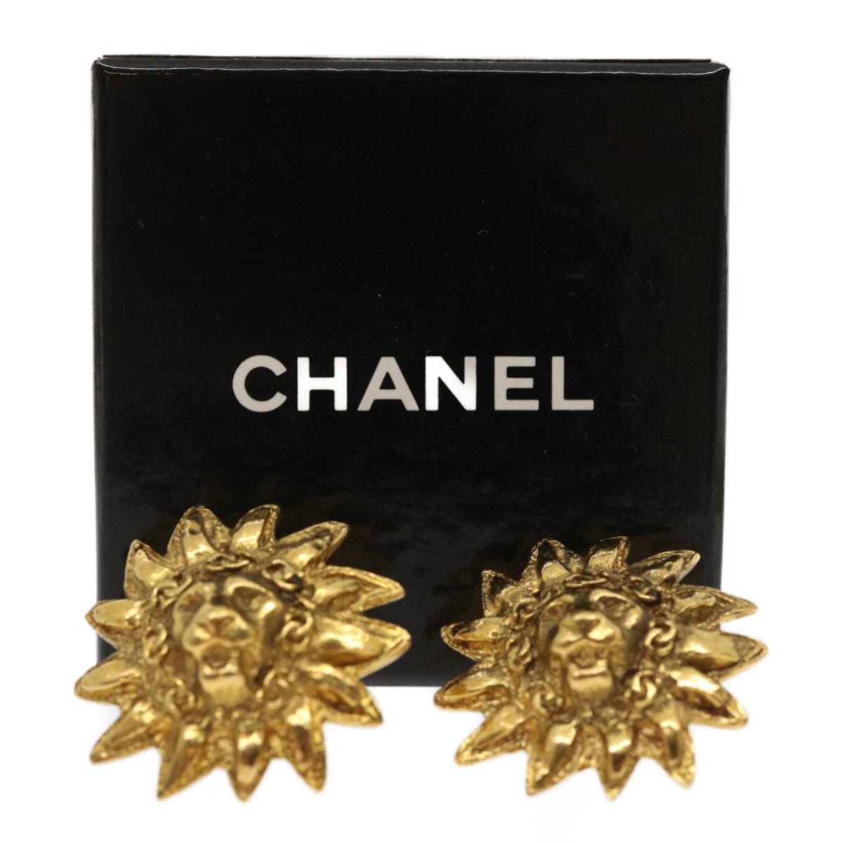 CHANEL Cuffs Gold Tone CC Auth jk1221A