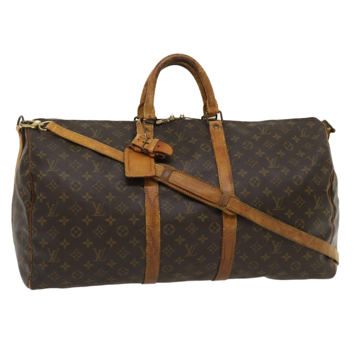 LOUIS VUITTON Monogram Keepall Bandouliere 55 Boston Bag M41414 LV Auth jk1278