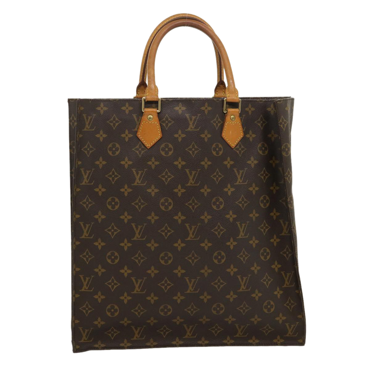 LOUIS VUITTON Monogram Sac Plat Hand Bag M51140 LV Auth jk1280