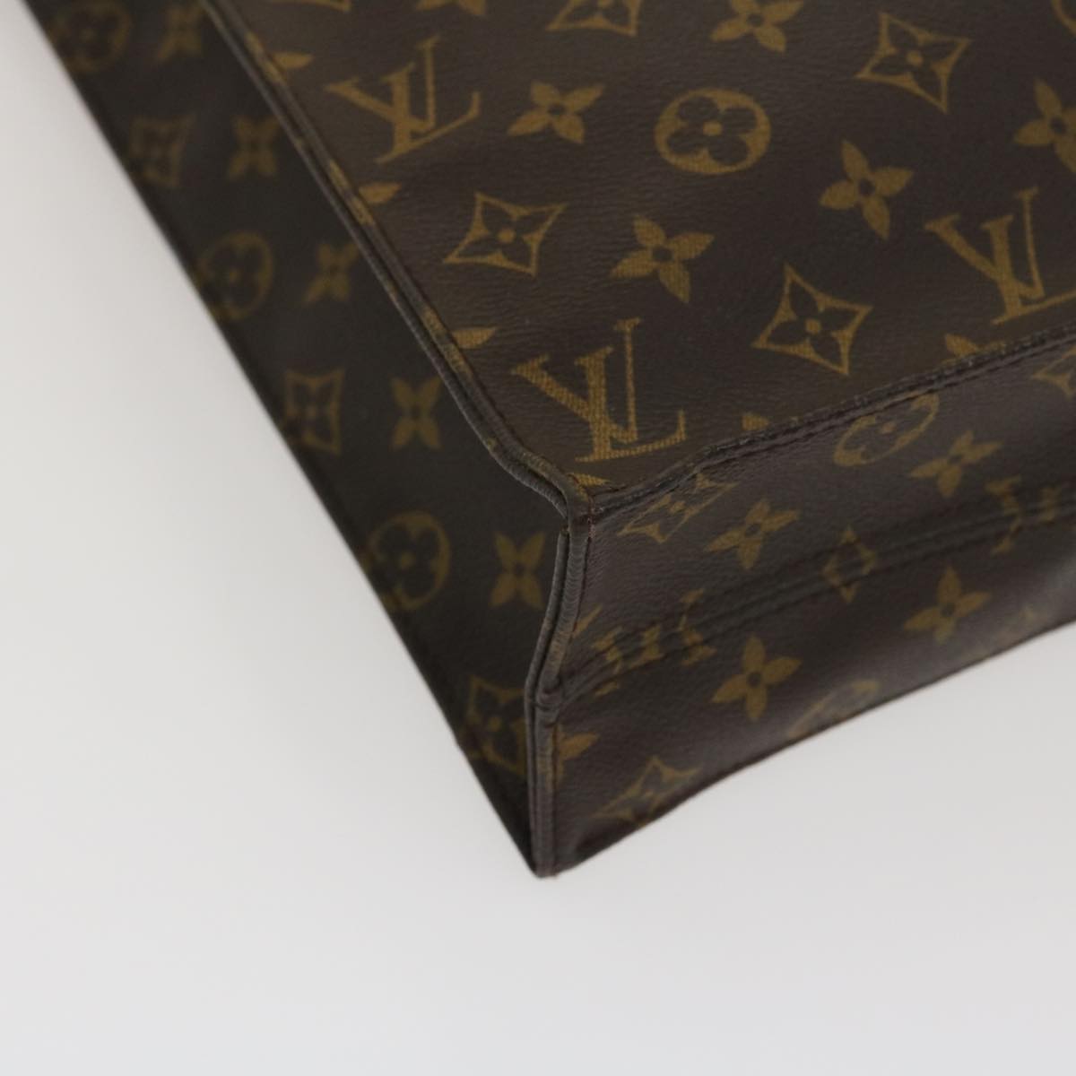 LOUIS VUITTON Monogram Sac Plat Hand Bag M51140 LV Auth jk1280