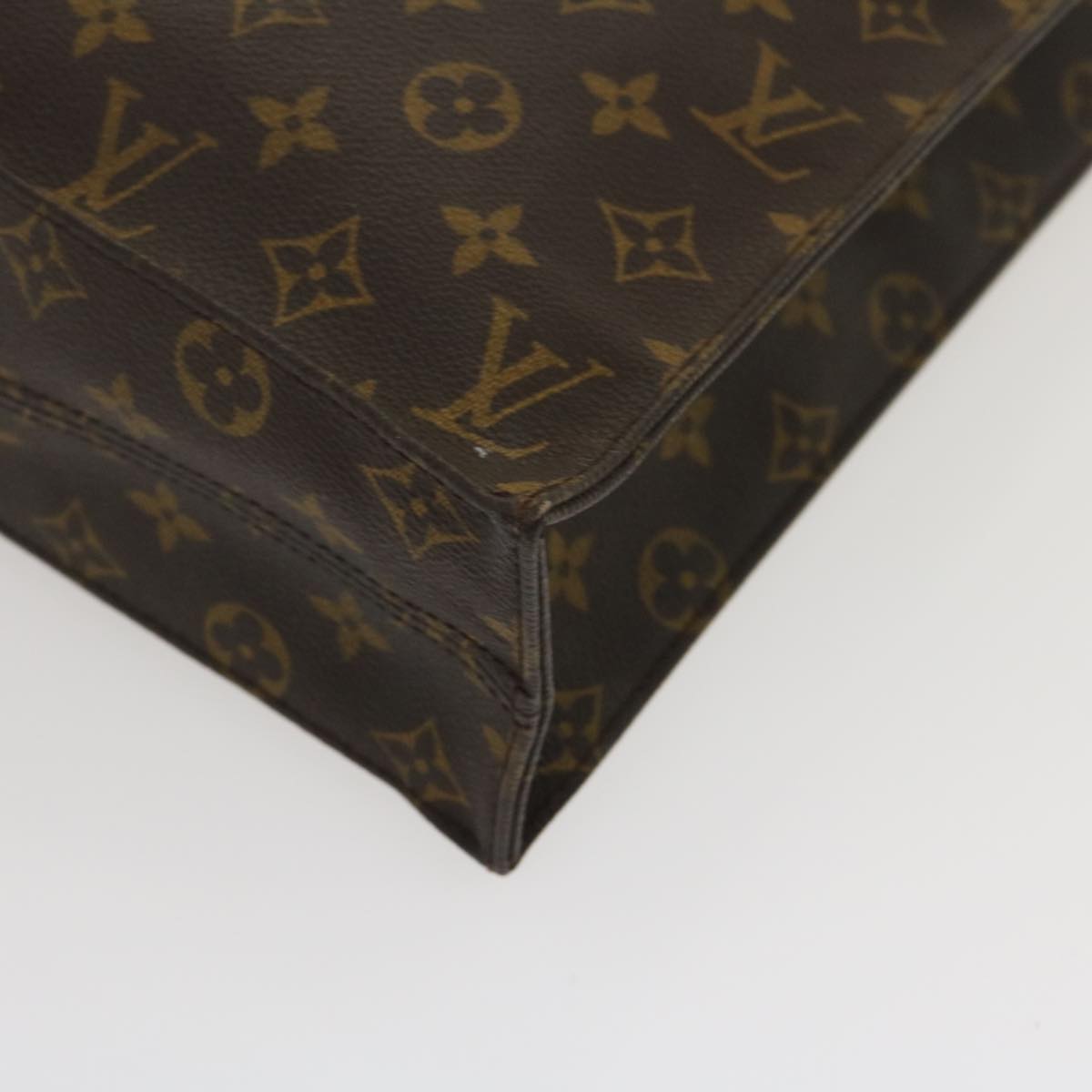 LOUIS VUITTON Monogram Sac Plat Hand Bag M51140 LV Auth jk1280