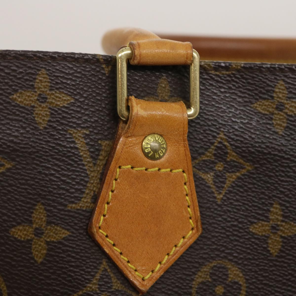 LOUIS VUITTON Monogram Sac Plat Hand Bag M51140 LV Auth jk1280