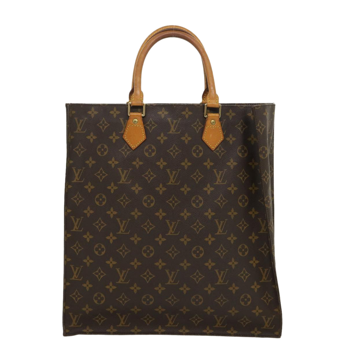 LOUIS VUITTON Monogram Sac Plat Hand Bag M51140 LV Auth jk1280