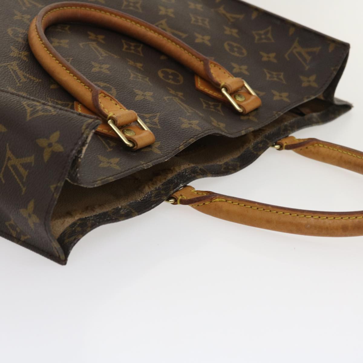 LOUIS VUITTON Monogram Sac Plat Hand Bag M51140 LV Auth jk1280