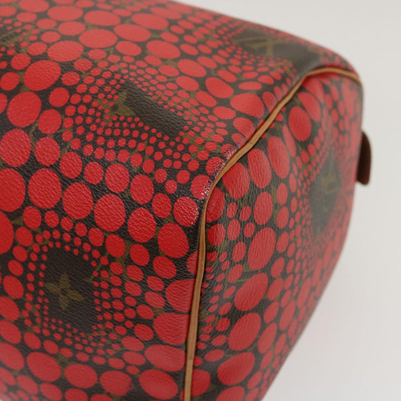 LOUIS VUITTON Monogram Dot Infinity Speedy 30 Kusama Red M40693 LV Auth jk1302A