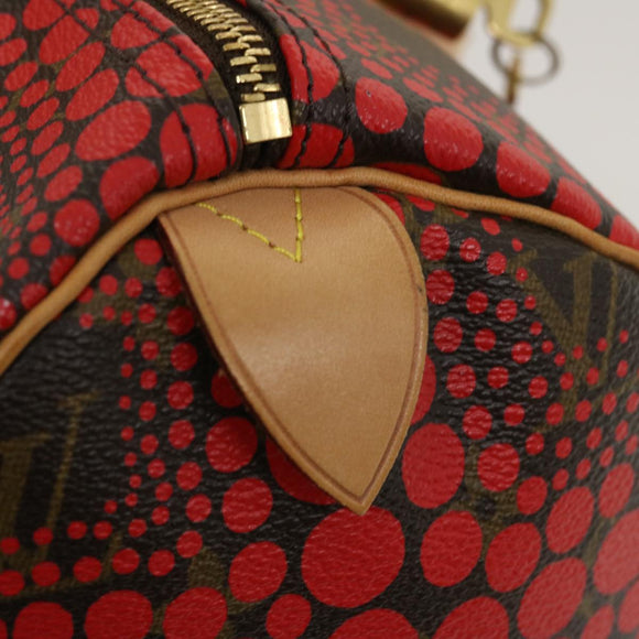 LOUIS VUITTON Monogram Dot Infinity Speedy 30 Kusama Red M40693 LV Auth jk1302A