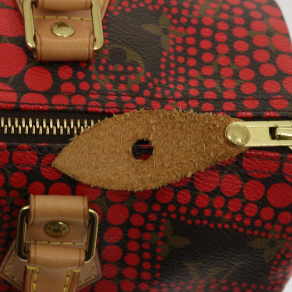 LOUIS VUITTON Monogram Dot Infinity Speedy 30 Kusama Red M40693 LV Auth jk1302A