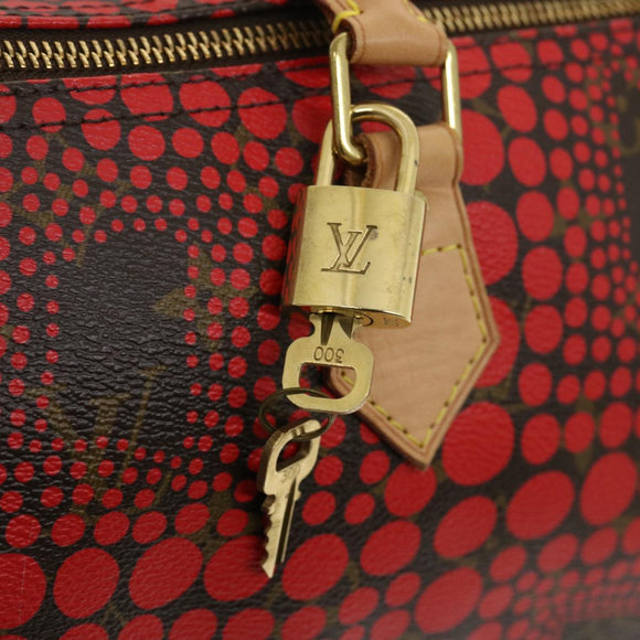 LOUIS VUITTON Monogram Dot Infinity Speedy 30 Kusama Red M40693 LV Auth jk1302A
