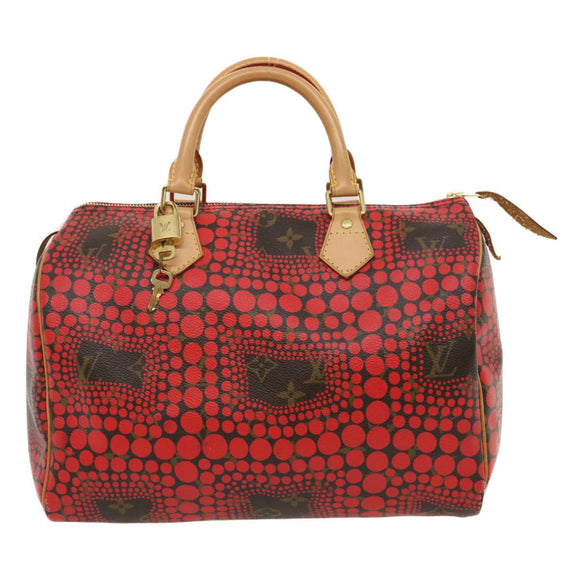 LOUIS VUITTON Monogram Dot Infinity Speedy 30 Kusama Red M40693 LV Auth jk1302A
