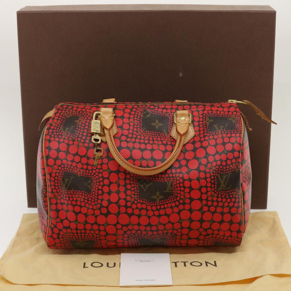 LOUIS VUITTON Monogram Dot Infinity Speedy 30 Kusama Red M40693 LV Auth jk1302A