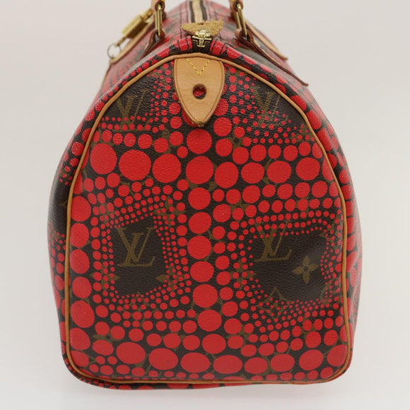 LOUIS VUITTON Monogram Dot Infinity Speedy 30 Kusama Red M40693 LV Auth jk1302A