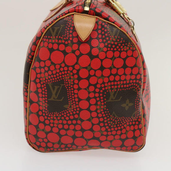 LOUIS VUITTON Monogram Dot Infinity Speedy 30 Kusama Red M40693 LV Auth jk1302A
