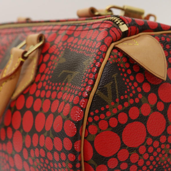 LOUIS VUITTON Monogram Dot Infinity Speedy 30 Kusama Red M40693 LV Auth jk1302A