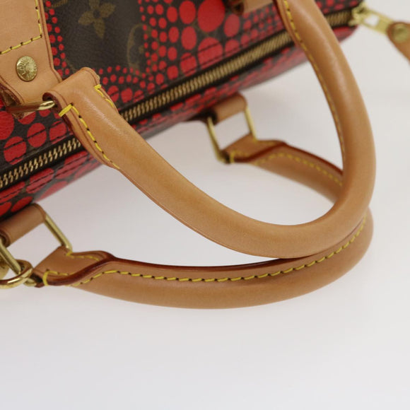 LOUIS VUITTON Monogram Dot Infinity Speedy 30 Kusama Red M40693 LV Auth jk1302A