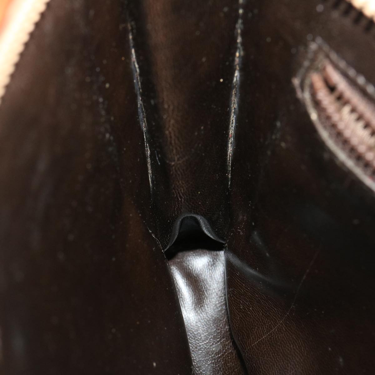 CELINE Macadam Pouch Clutch Bag PVC Leather Beige Auth jk1328