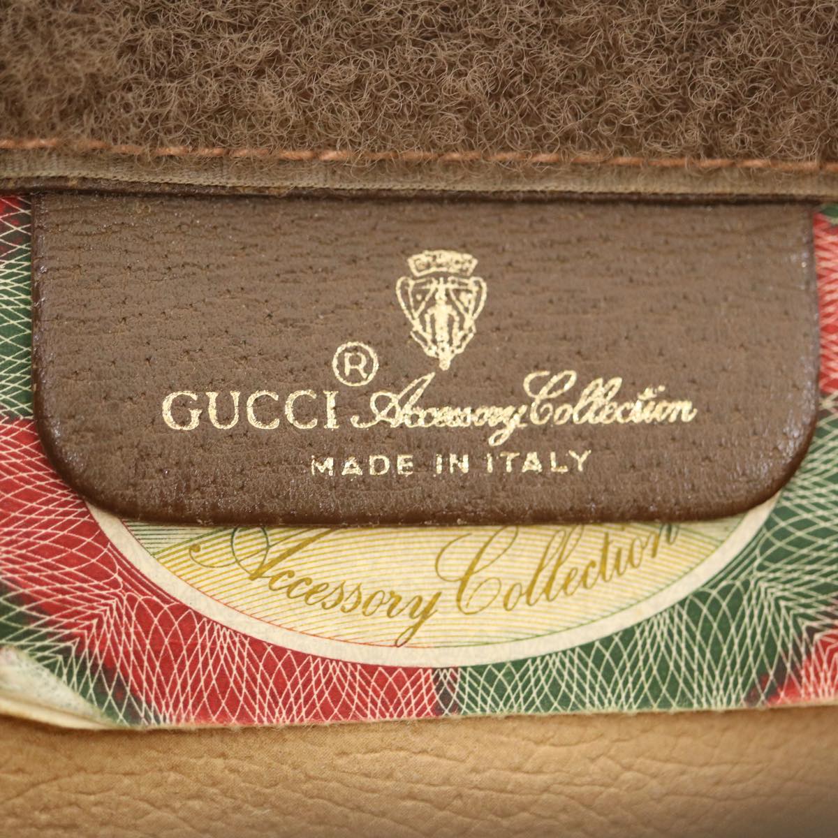 GUCCI GG Canvas Web Sherry Line Clutch Bag Beige Red Green Auth ai603