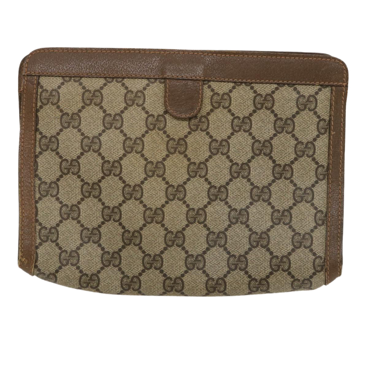 GUCCI GG Canvas Web Sherry Line Clutch Bag Beige Red Green Auth ai603 - 0