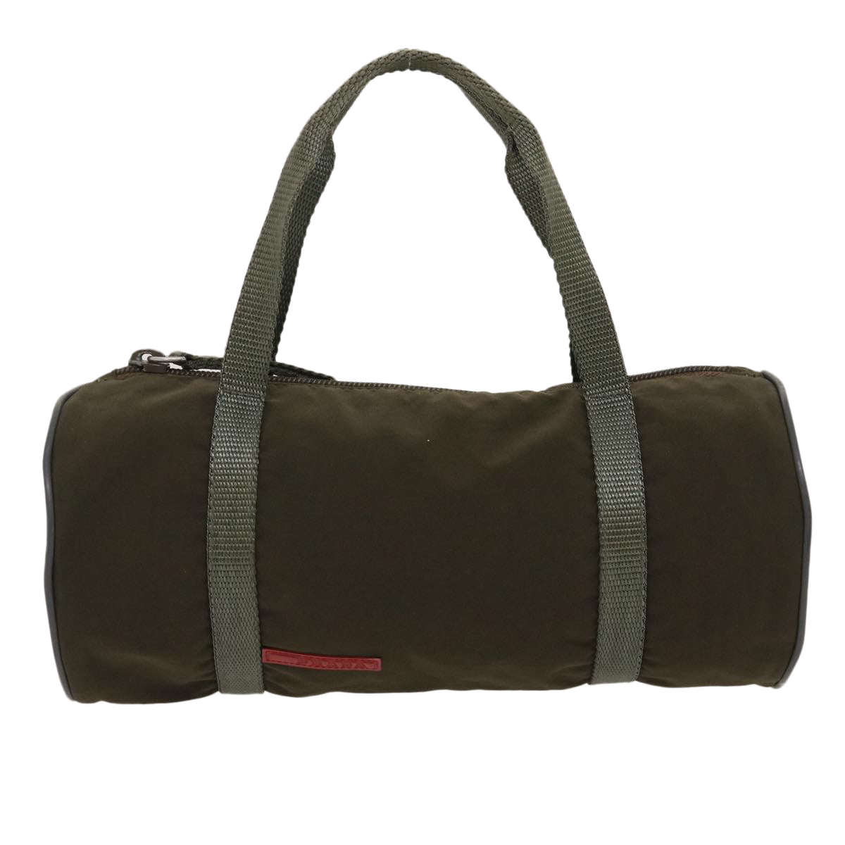 PRADA Hand Bag Nylon Khaki Auth jk1333