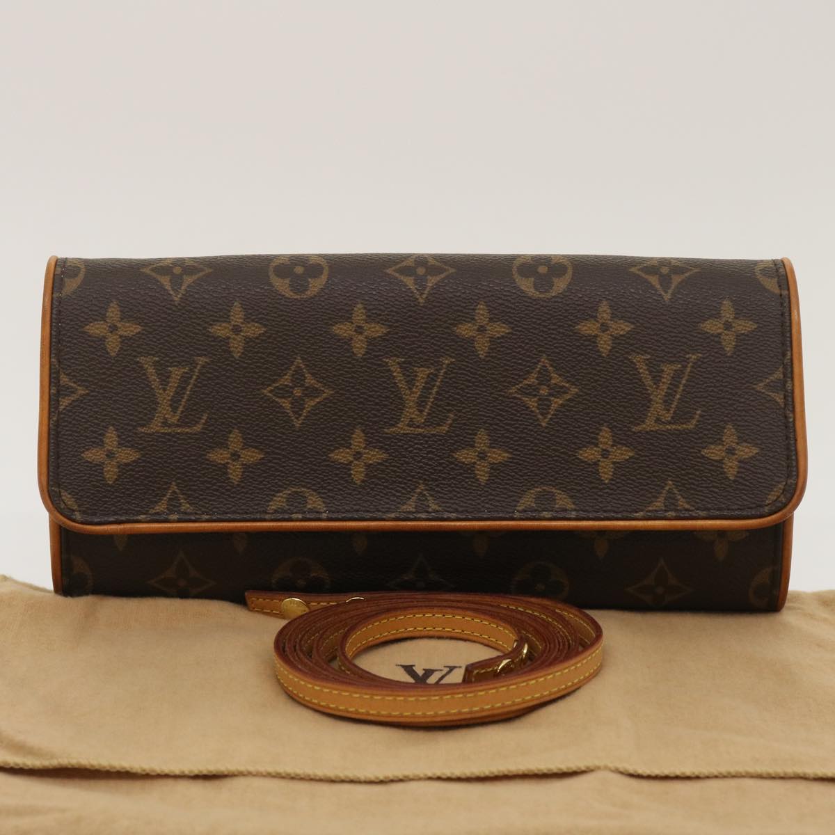 LOUIS VUITTON Monogram Pochette Twin GM Shoulder Bag M51852 LV Auth jk1356