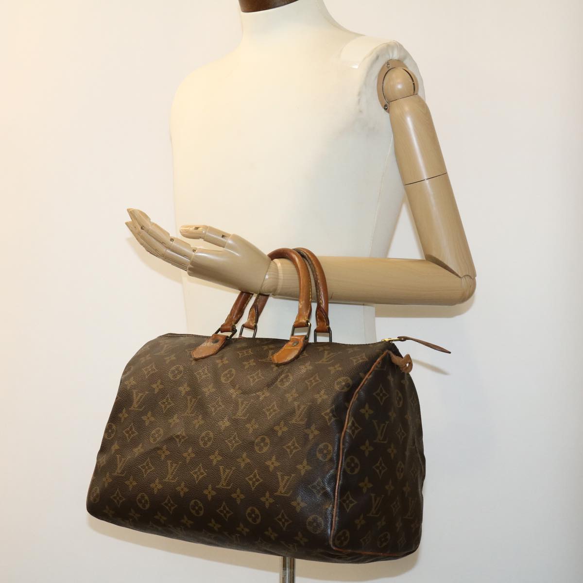 LOUIS VUITTON Monogram Speedy 35 Hand Bag M41524 LV Auth jk1599