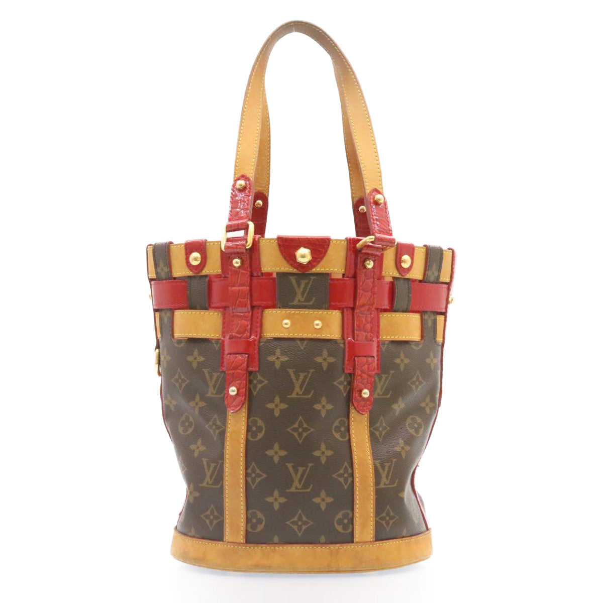 LOUIS VUITTON Monogram Neo Bucket Tote Bag Red M95613 LV Auth jk166 - 0