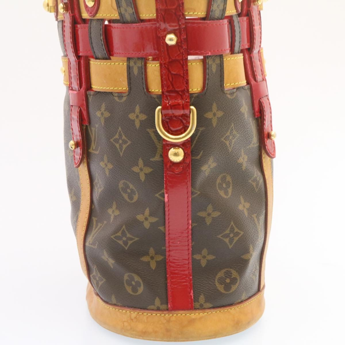 LOUIS VUITTON Monogram Neo Bucket Tote Bag Red M95613 LV Auth jk166