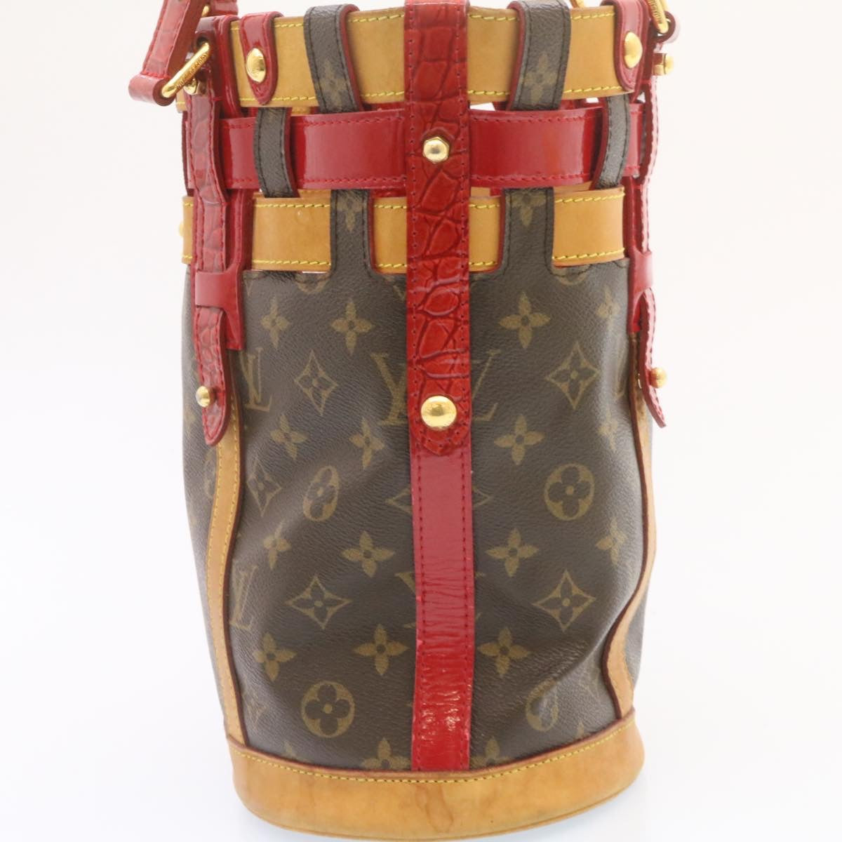 LOUIS VUITTON Monogram Neo Bucket Tote Bag Red M95613 LV Auth jk166